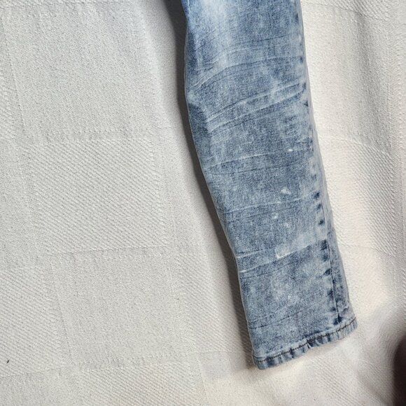 AHP Another Hype Piece Blue Denim Distressed Acid Wash Stretch Skinny Jean 36x34 - Picture 7 of 16